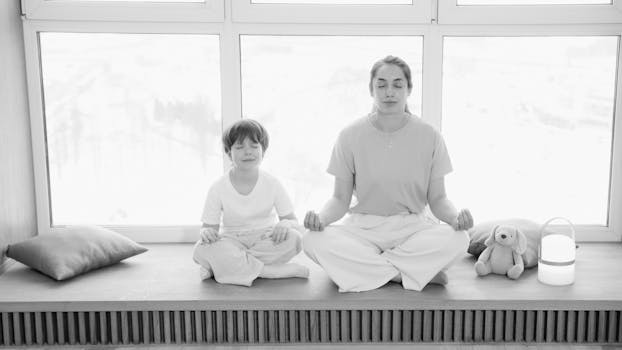calm parent meditating