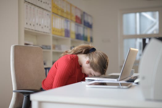 freelancer meditating at desk