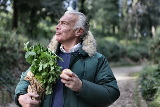 a person walking through a green park